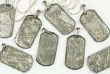 Etched Aletai Iron Meteorite Dog Tag Pendants - Includes Chain - Photo 2